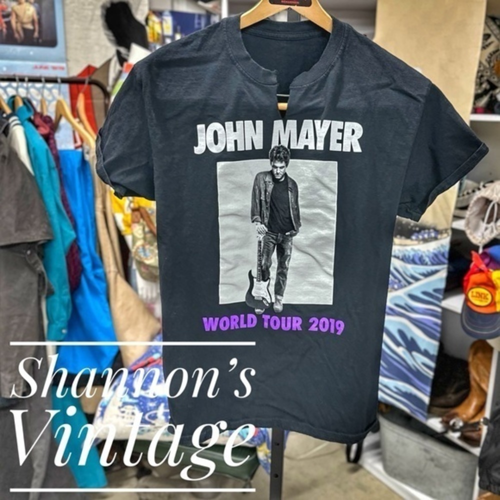 John Mayer 2019 World Tour women’s sz medium split neck shirt A13